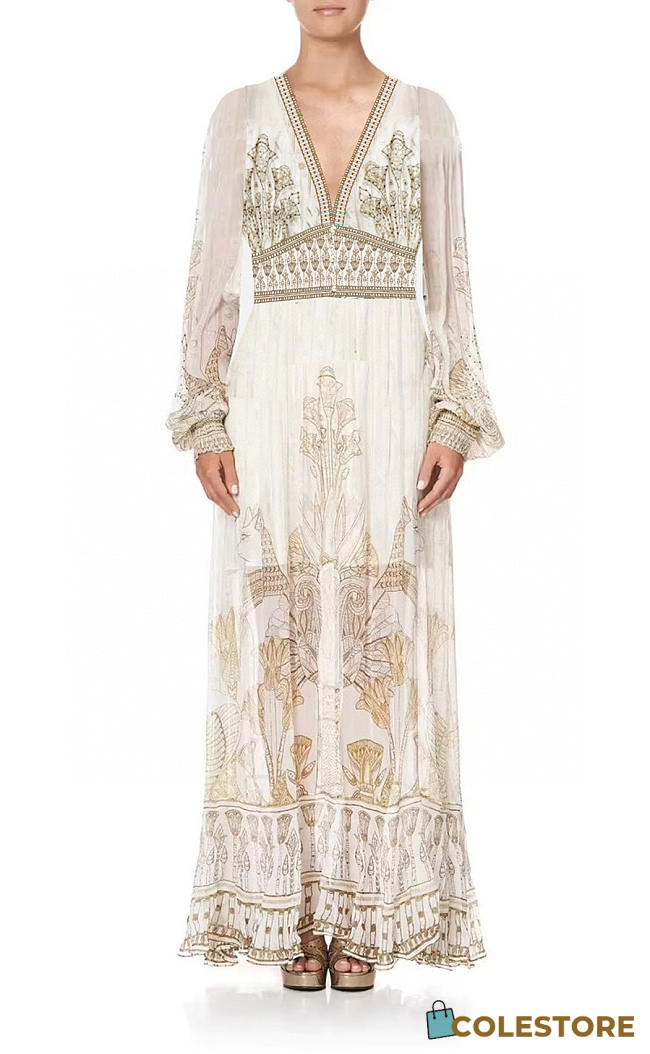 Colestore Camilla Women's Shirred Silk Maxi Dress  - 1
