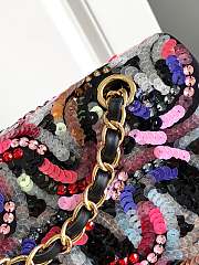 Colestore Chanel Multicolor CC Logo Sequin Flap Bag 15.5x25.5x6.5cm - 3