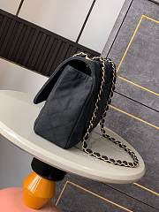 Colestore Chanel Vintage Black Flap Bag with White Embroidery 26cm - 5