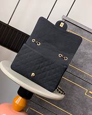 Colestore Chanel Vintage Black Flap Bag with White Embroidery 26cm - 4