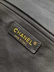 Colestore Chanel Vintage Black Flap Bag with White Embroidery 26cm - 3