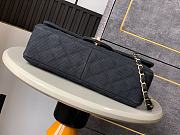 Colestore Chanel Vintage Black Flap Bag with White Embroidery 26cm - 2