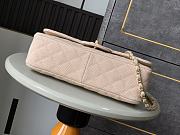 Colestore Chanel Vintage Beige Flap Bag with White Embroidery 26cm - 5