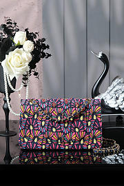 Colestore Chanel 2.55 Mixed Fibers Embroidery and Strass Multicolor Gold-Tone Metal 15.5 x 25.5 x 6.5 cm - 5
