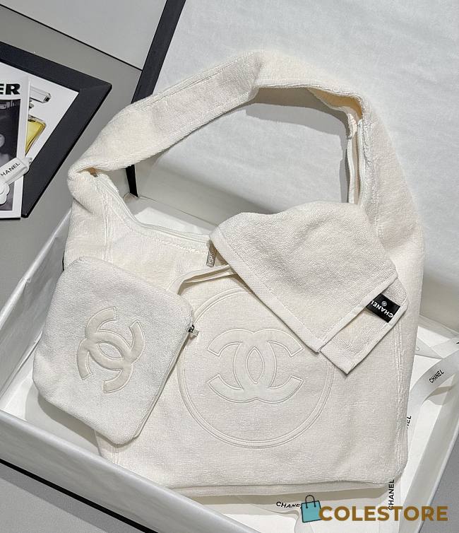 Colestore Chanel Coco Beach 25 Beachwear Set Cotton Ivory 45x60x20cm  - 1