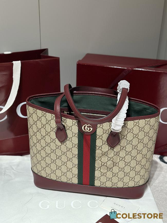 Colestore Gucci Ophidia Medium Tote Bag burgundy 31x24x13cm - 1