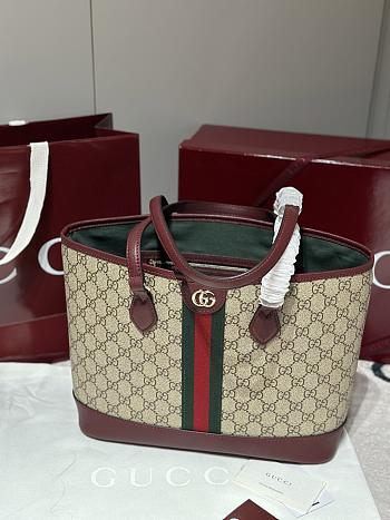 Colestore Gucci Ophidia Medium Tote Bag burgundy 31x24x13cm
