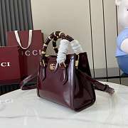 Colestore Gucci Diana Small Tote Bag in Rosso Ancora Red Leather 20x16x10cm - 6