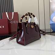 Colestore Gucci Diana Small Tote Bag in Rosso Ancora Red Leather 20x16x10cm - 5
