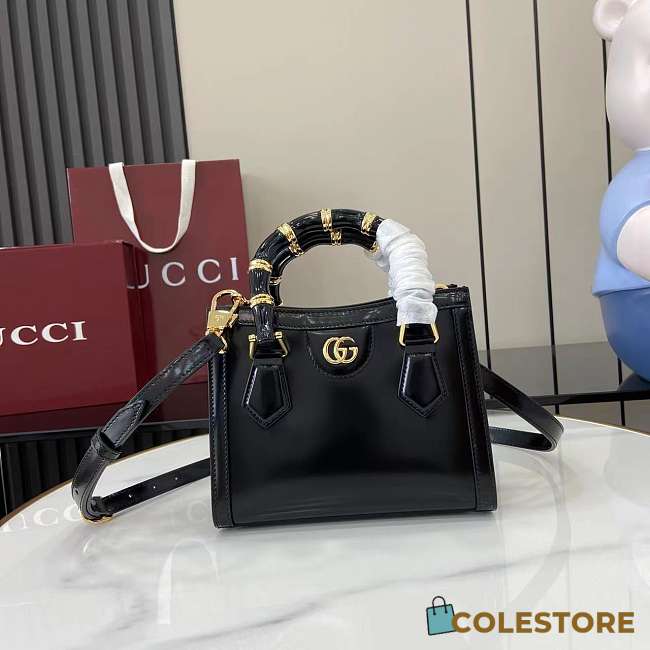Colestore Gucci Diana Small Tote Bag in Black Leather 20x16x10cm - 1
