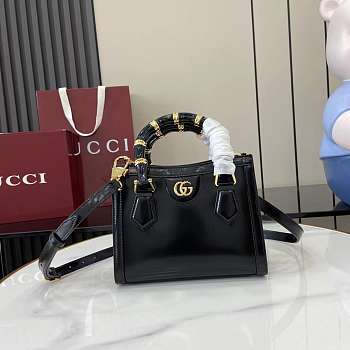 Colestore Gucci Diana Small Tote Bag in Black Leather 20x16x10cm