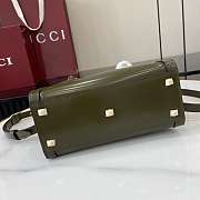 Colestore Gucci Diana Small Tote Bag in Rosso Ancora Forest Green Leather 20x16x10cm - 6