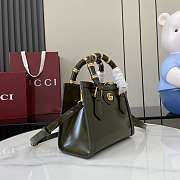 Colestore Gucci Diana Small Tote Bag in Rosso Ancora Forest Green Leather 20x16x10cm - 5