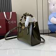 Colestore Gucci Diana Small Tote Bag in Rosso Ancora Forest Green Leather 20x16x10cm - 3