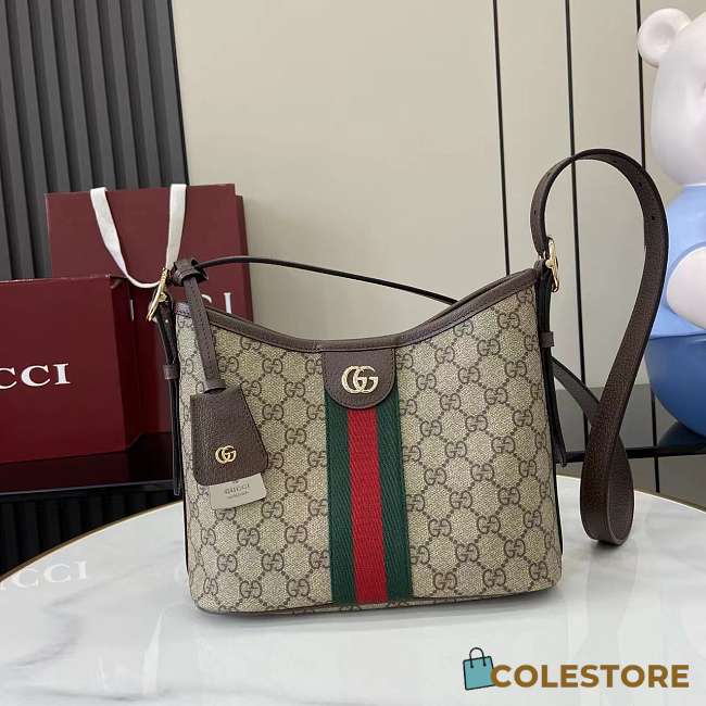 Colestore Gucci Ophidia Medium Shoulder bag in Beige and Brown GG Fabric 23x21x12 - 1