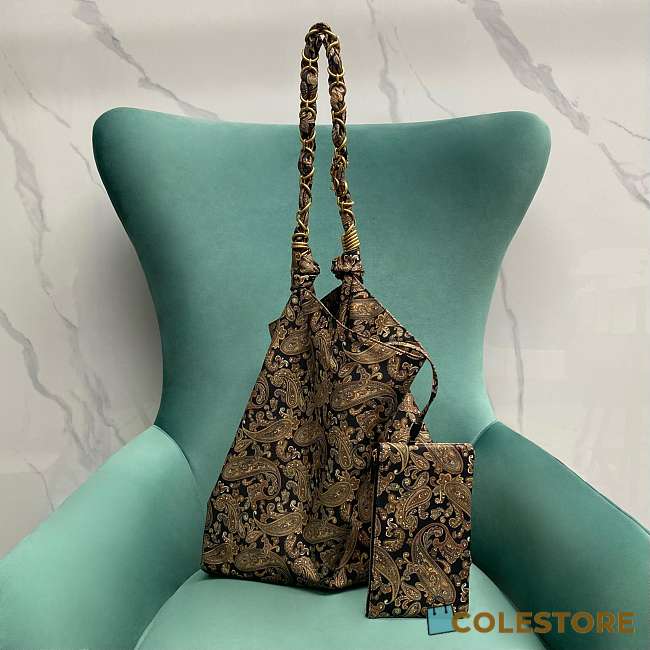 Colestore YSL AMALIA In Silk Twill Navy Multicolor 45x47cm - 1