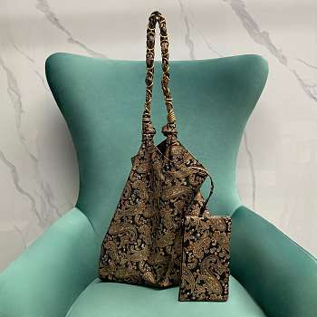 Colestore YSL AMALIA In Silk Twill Navy Multicolor 45x47cm