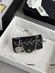 Colestore Chanel 25A Ultra Mini Pearl Heart CF Charm Bag Black 8x12.5x5cm - 5