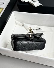 Colestore Chanel 25A Ultra Mini Pearl Heart CF Charm Bag Black 8x12.5x5cm - 4