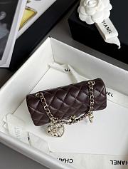 Colestore Chanel 25A Ultra Mini Pearl Heart CF Charm Bag Brown 8x12.5x5cm - 4