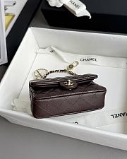 Colestore Chanel 25A Ultra Mini Pearl Heart CF Charm Bag Brown 8x12.5x5cm - 3