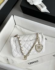 Colestore Chanel 25A Ultra Mini Pearl Heart CF Charm Bag White 8x12.5x5cm - 5