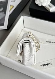 Colestore Chanel 25A Ultra Mini Pearl Heart CF Charm Bag White 8x12.5x5cm - 4