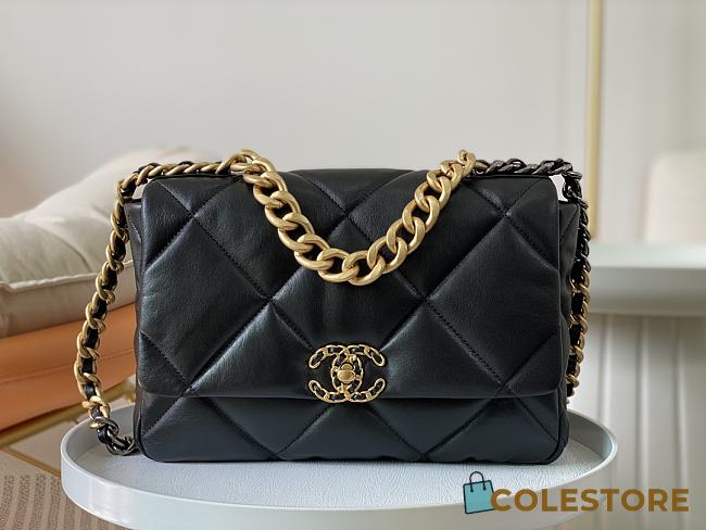 Colestore Chanel AS1161 Tofu Bag Medium Black 30x10x20cm - 1