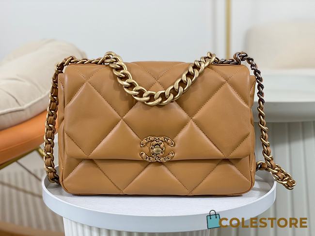 Colestore Chanel AS1161 Tofu Bag Medium Brown 30x10x20cm - 1