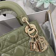 Colestore Dior Patent Cannage Mini Lady Dior Green 17cm - 5