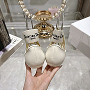 Colestore Dior Shade Ballet Flat White Lambskin and Elastic Straps  - 6