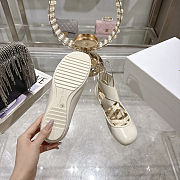 Colestore Dior Shade Ballet Flat White Lambskin and Elastic Straps  - 4