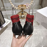 Colestore Dior Shade Ballet Flat Black Satin with Red and Black Elastic Straps - 4