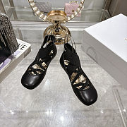 Colestore Dior Shade Ballet Flat Black Satin and Elastic Straps - 6