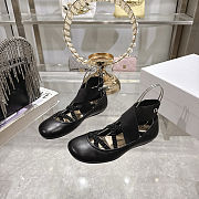 Colestore Dior Shade Ballet Flat Black Satin and Elastic Straps - 4