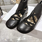 Colestore Dior Shade Ballet Flat Black Satin and Elastic Straps - 2