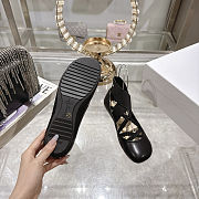 Colestore Dior Shade Ballet Flat Black Satin and Elastic Straps - 3