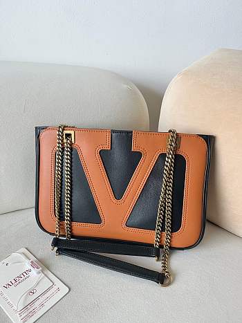 Colestore Valentino Garavani Viva Superstar Medium Nappa Leather Shopping Bag Black/Spice 27x18x3cm