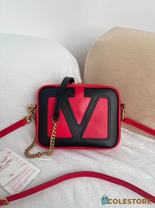 Colestore Valentino Garavani Viva Superstar Nappa Leather Crossbody Bag Red Black 20x15x5cm - 1