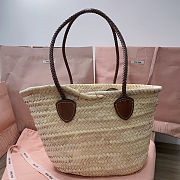 Colestore Miu Miu Woven Straw Tote Bag in Metallic 26x26x17cm - 6