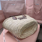 Colestore Miu Miu Woven Straw Tote Bag in Metallic 26x26x17cm - 4