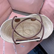 Colestore Miu Miu Woven Straw Tote Bag in Metallic 26x26x17cm - 2