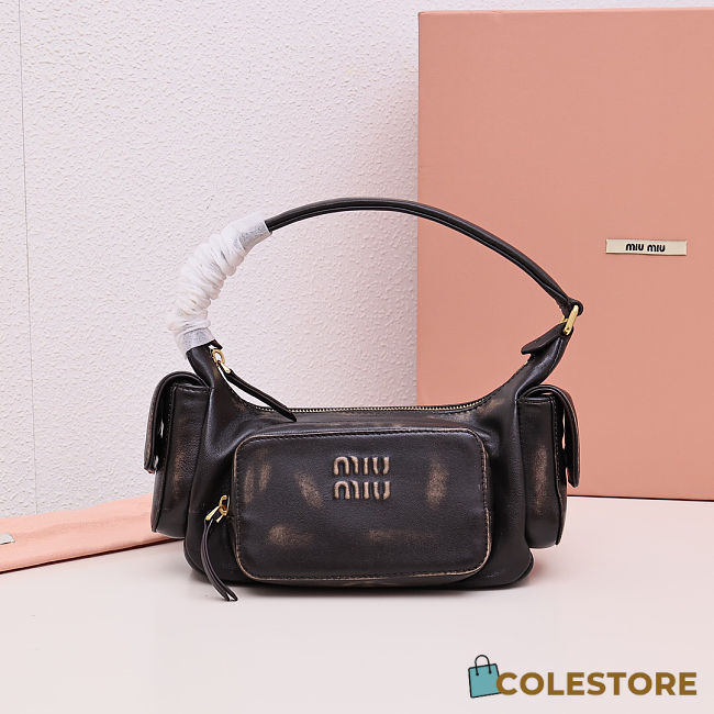 Colestore Miu Miu Pocket Shoulder Bag Brown 21cm  - 1
