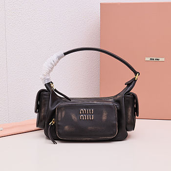 Colestore Miu Miu Pocket Shoulder Bag Brown 21cm 