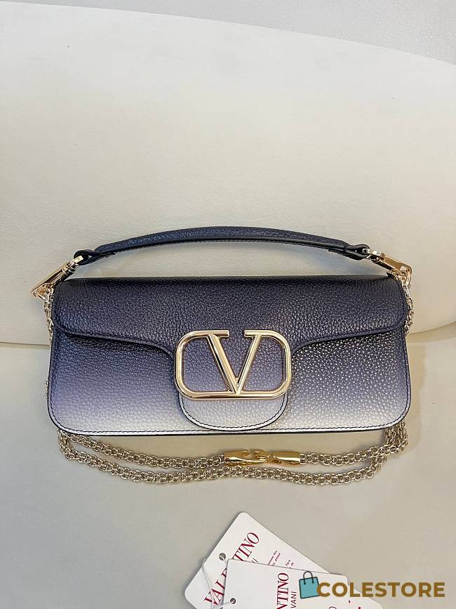Colestore Valentino Garavani Locò Small Shoulder Bag Washed Blue Gradient 27×13×6cm - 1