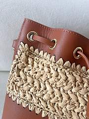 Colestore Valentino Garavani VLogo Signature Raffia & Leather Bucket Bag 20x17x8.5cm - 5
