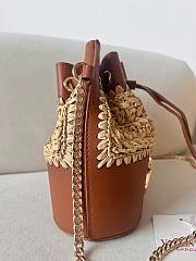 Colestore Valentino Garavani VLogo Signature Raffia & Leather Bucket Bag 20x17x8.5cm - 3