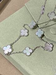 Colestore Van Cleef & Arpels 10-Motif Four-Leaf Clover Necklace – White Mother-of-Pearl (Silver) - 6