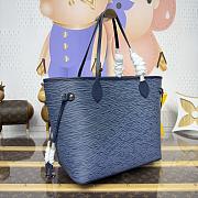 Colestore Louis Vuitton Neverfull MM Epi Leather Denim Blue 31x14x28cm - 5