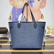 Colestore Louis Vuitton Neverfull MM Epi Leather Denim Blue 31x14x28cm - 4